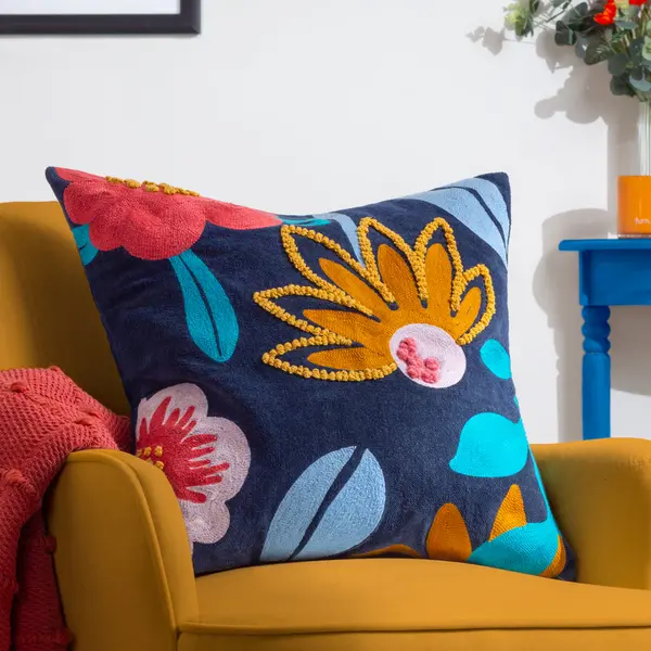 Image of Janey Cushion Midnight, Midnight / 50 x 50cm / Polyester Filled