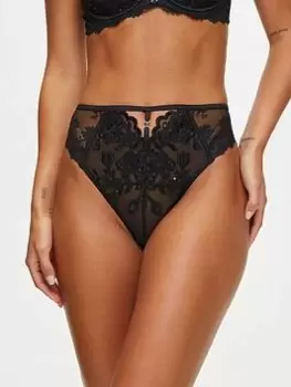 Image of Ann Summers Knickers The Icon High Waisted Brazilian - Black, Size 12, Women