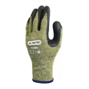 image of Skytec Cut Resistant Gloves, Latex Coated, Size 10/Xl - Yellow Black