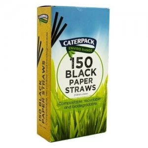 image of Enviro Paper straws Black pk 150