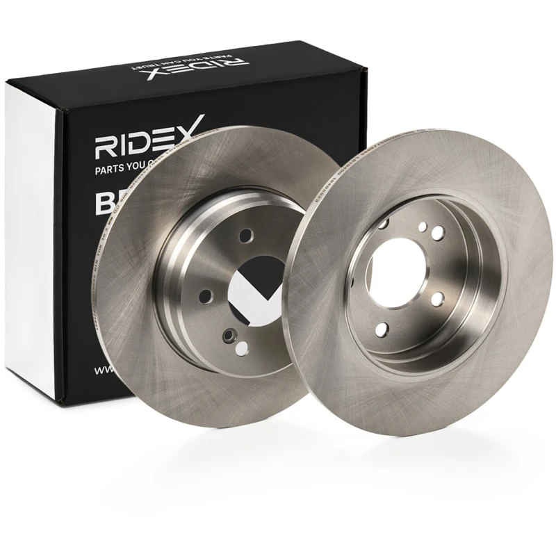 Image of RIDEX 82B0249 Brake disc Rear Axle, solid, Cast Iron, Uncoated, Untreated, without bolts/screws Cast Iron Brake Disc (82)