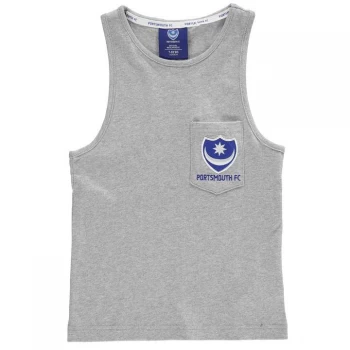 Image of Team Portsmouth FC Muscle Vest Junior Boys - Grey