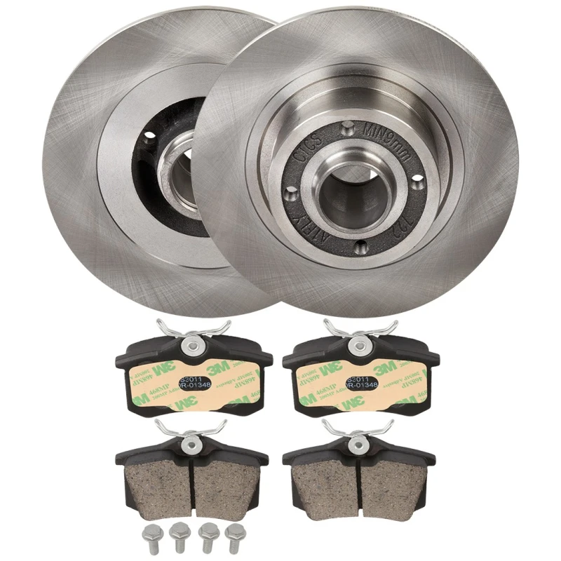 Image of RIDEX 3405B1840 Brake disc and pads set Rear Axle, Brake Disc Type: Solid, not prepared for wear warning indicator Brake Set,disc brakes (3405)