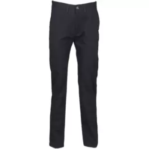 image of Henbury Womens/Ladies 65/35 Flat Fronted Slim Fit Chino Work Trousers (Small x Regular) (Navy) - Navy