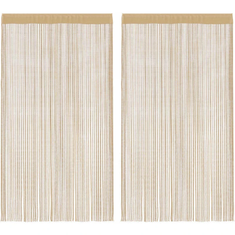 Image of VIDAXL String Curtains 2 pcs 140x250cm Beige vidaXL 132405