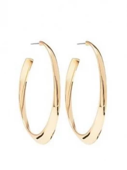 Image of Mood Gold Plated Polished Oval Hoop Earrings