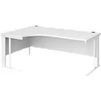 image of Dams International Left Hand Ergonomic Desk MCM18ELWHWH 1,800 x 1,200 x 725 mm