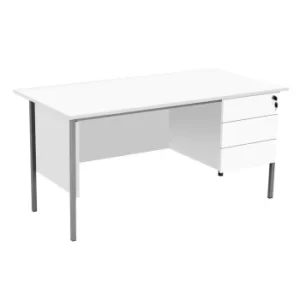 image of Eco 18 1500 X 750 4 Leg Rectangular Desk 3D Pedestal White-Black