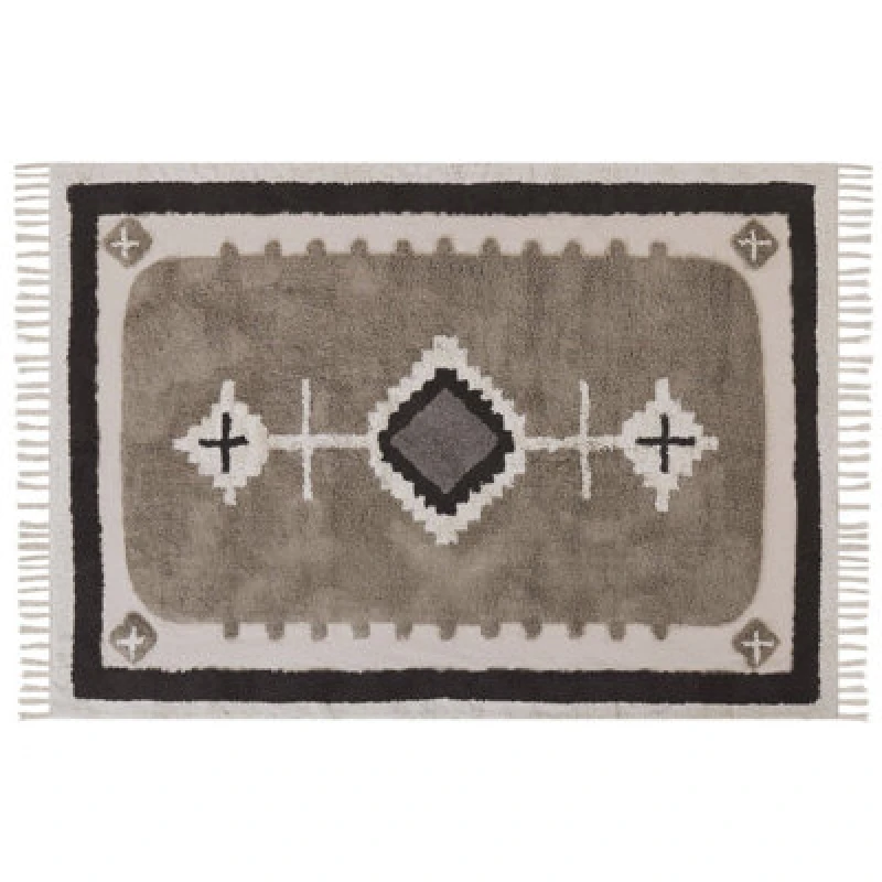 Image of Beliani Rug Geyve Beige 160 X 230 Cm Cotton