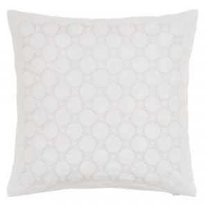 image of Murmur Skye White Embroidered Star Square Cushion White