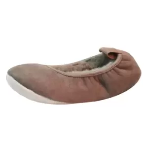 Image of Eastern Counties Leather Womens/Ladies Sheepskin Lined Ballerina Slippers (3-4 UK) (Mink)