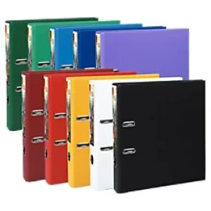 Image of Prem'touch Lever Arch File A4+ PP S50mm, 2 Rings, Assorted Office, Pack of 10