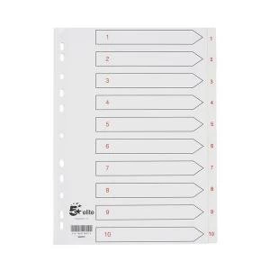Image of Elite A4 Premium Index White Tabs Polypropylene 1 10 White 940275