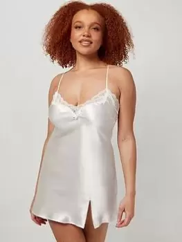Image of Boux Avenue Maisie Chemise - Ivory, Ivory, Size 14, Women