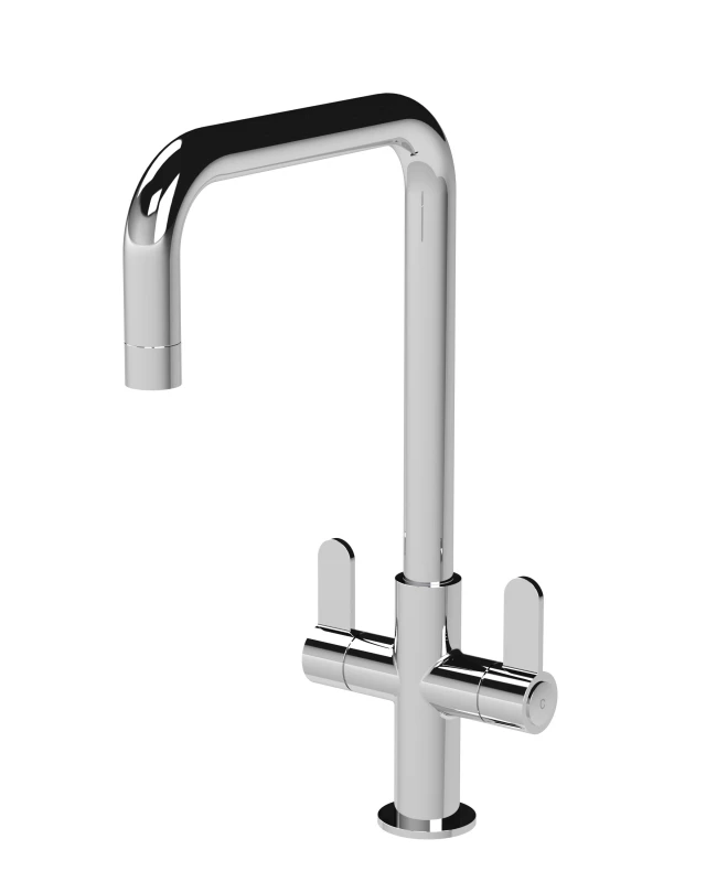 Image of Balterley Kitchen Mono Mixer Tap with 2 Lever Handles Chrome 361mm Silver