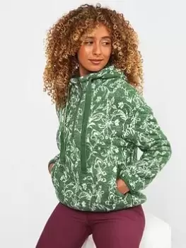 Joe Browns Printed Cosy Fleece- Green, Size 12, Women