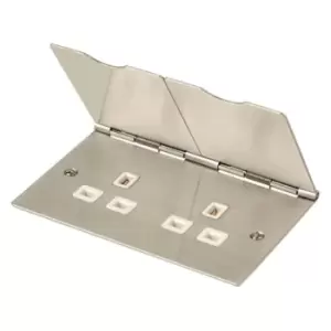 Image of Click Essentials 13 A 2 Gang Floor Socket Stainless Steel FS032SS