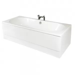 image of Wickes Avaris Enamel Coated Double Ended Steel Bath - 1800 x 800mm