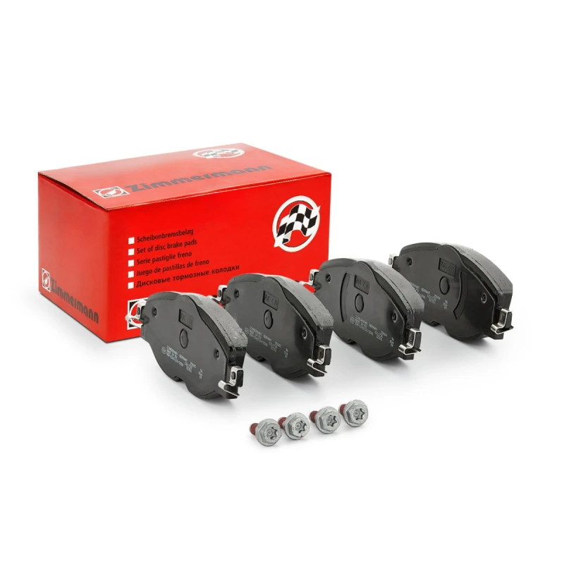 Image of ZIMMERMANN 25683.200.1 Brake pad set Front Axle, prepared for wear warning indicator, Photo corresponds to scope of supply, with bolts/screws Brake P