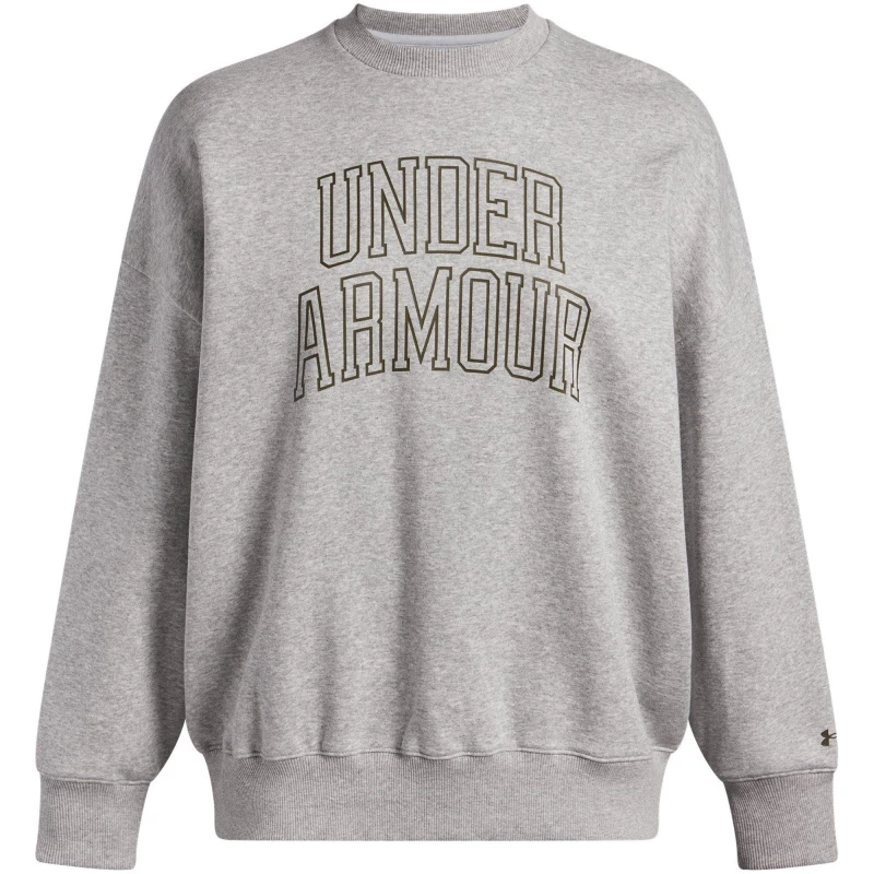 Image of Under Armour Womens Rival Fleece Crew Sweatshirt Halo Gray female 14 (L)
