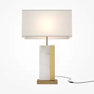 Image of Maytoni Bianco Modern Table Lamp with Shade Brass E27