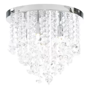 Image of Spa Celeste 6 Light Flush Ceiling Light Crystal Glass and Chrome