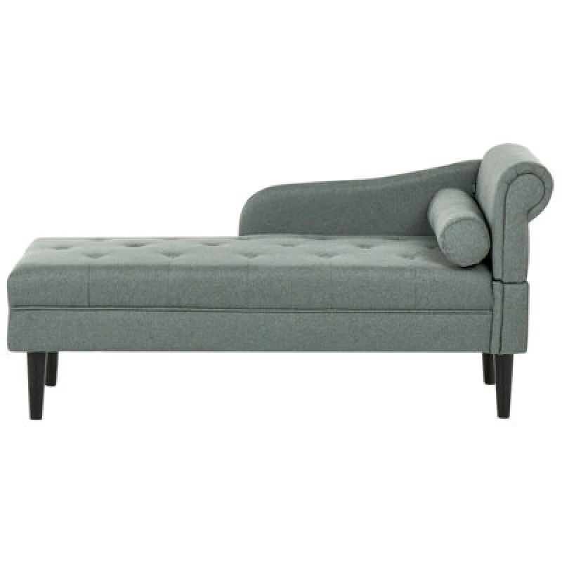 Image of Beliani Right-Hand Chaise Lounge Yvoire Fabric Green