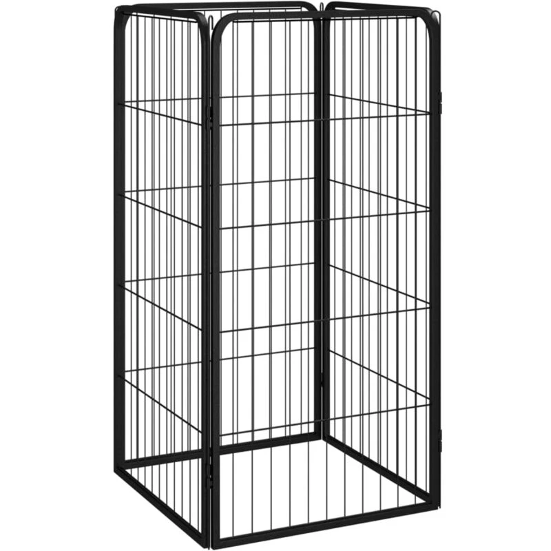 Image of VIDAXL Vidaxl - Dog Playpen 4 Panels Black 50x100cm Powder-coated Steel 8720287158660