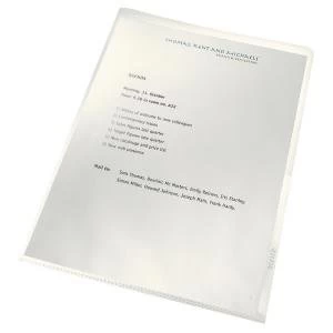 image of Leitz Recycled Cut Flush Folders A4 Clear Pack of 100 40011003