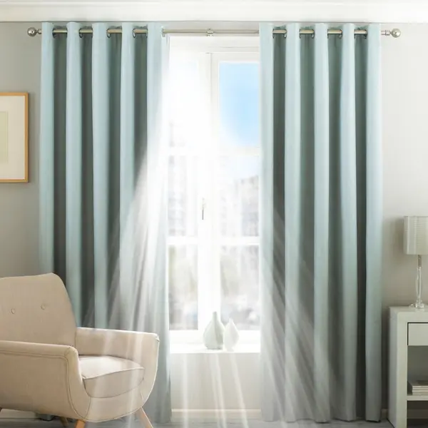 Image of Twilight Thermal Blackout Eyelet Curtains Duck Egg, Duck Egg / 229 x 229cm
