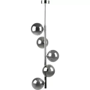 Image of Luna Globe Pendant Ceiling Light, Black, Gold, 5x G9