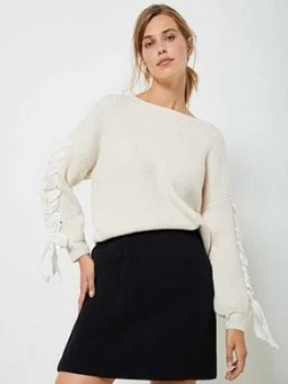 Image of Mint Velvet Button Tab Mini Skirt - Black