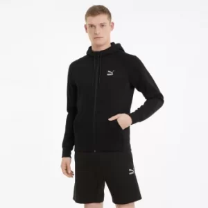 Image of PUMA Classics Tech Full-Zip Mens Hoodie, Black, size 2X Large, Clothing