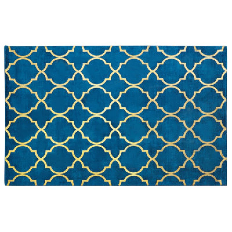 Image of Beliani Rug Yelki Blue 140 X 200 Cm Viscose