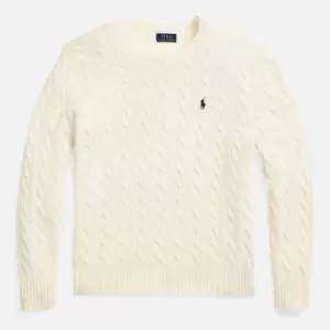 Image of Polo Ralph Lauren Mens Wool & Cashmere Cable Knitted Jumper - Andover Cream - L