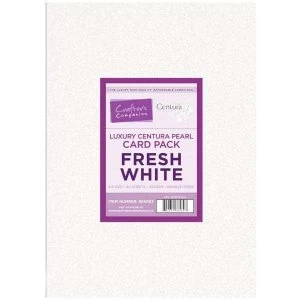 image of Crafter's Companion Luxury Centura Pearl A4 Card Fresh White 40 Sheets