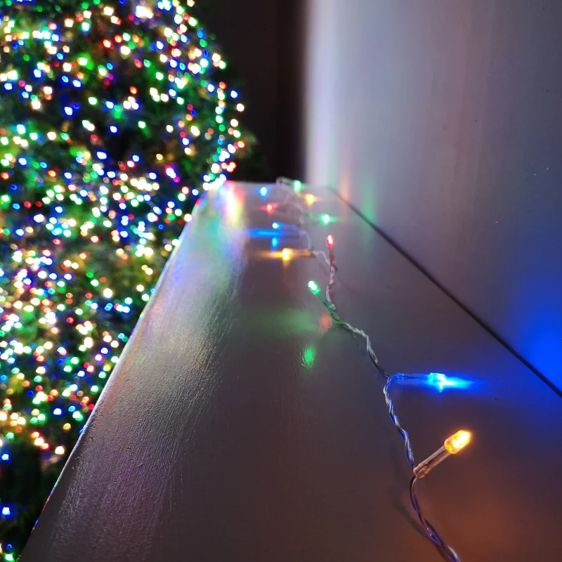 Image of 100 LED 10m Premier Battery Function Christmas Timer Lights Multicoloured Clear