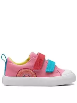 Image of Clarks X Frugi Foxing Lo Toddler Canvas Plimsoll, Pink, Size 4 Younger