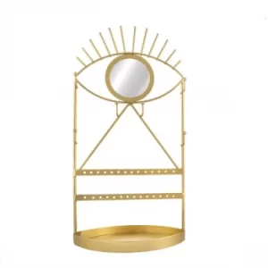 image of Sass & Belle Gold Eye See You Jewellery Holder with Mirror