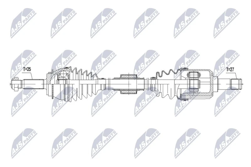 Image of NTY NPW-MS-100 Drive shaft Manual Transmission, Front Axle Right Drive Shaft (13)