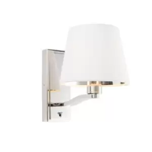 image of Gallery Interiors Small Harvey Wall Light Bright Nickel