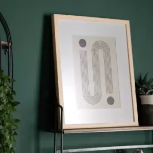 Image of Union Line Drawing Framed Art Brown
