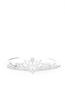 image of Jon Richard Jon Richard Aurora Cubic Zirconia Halo Pear Statement Crown Tiara