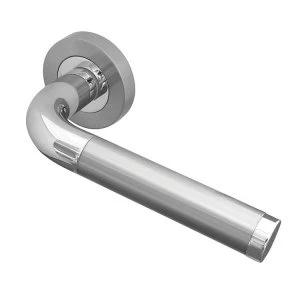 Image of Jedo Twin Finish Door Handle on Round Rose