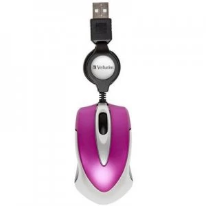 Image of Verbatim Go Mini USB WiFi mouse Optical Cord winder Pink