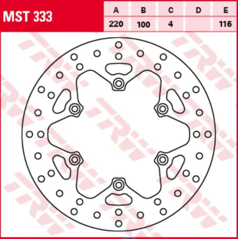 Image of TRW MST333 Brake disc Brake Disc (82)