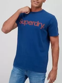 Image of Superdry Vintage Core Logo T-Shirt - Mid Blue Size L, Men