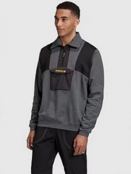 image of Adidas Originals Adventure Field Half Zip - Grey Heather