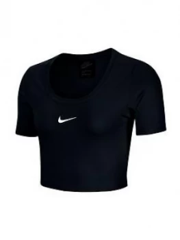Image of Nike NSW Essential Crop T-Shirt - Black Size M Women