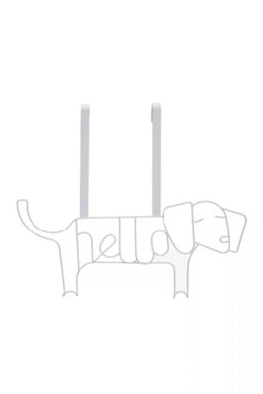 Image of Premier Housewares Stylish Design Gold Finish Sausage Dog Hanger, Versatile Storage Over Door Hooks, Sturdy Hanging Hooks White